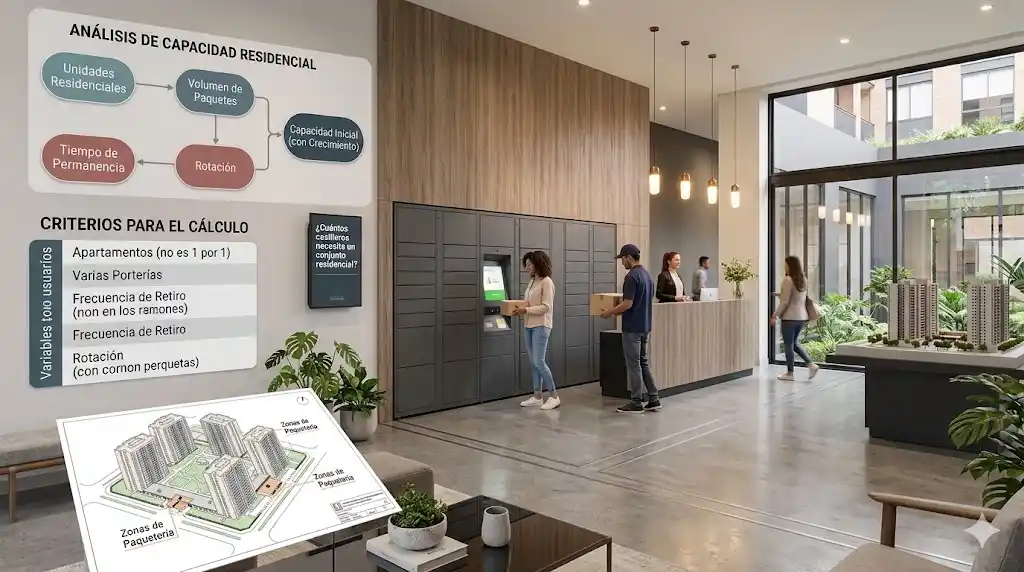 Análisis de capacidad residencial para calcular casilleros inteligentes en un proyecto de vivienda