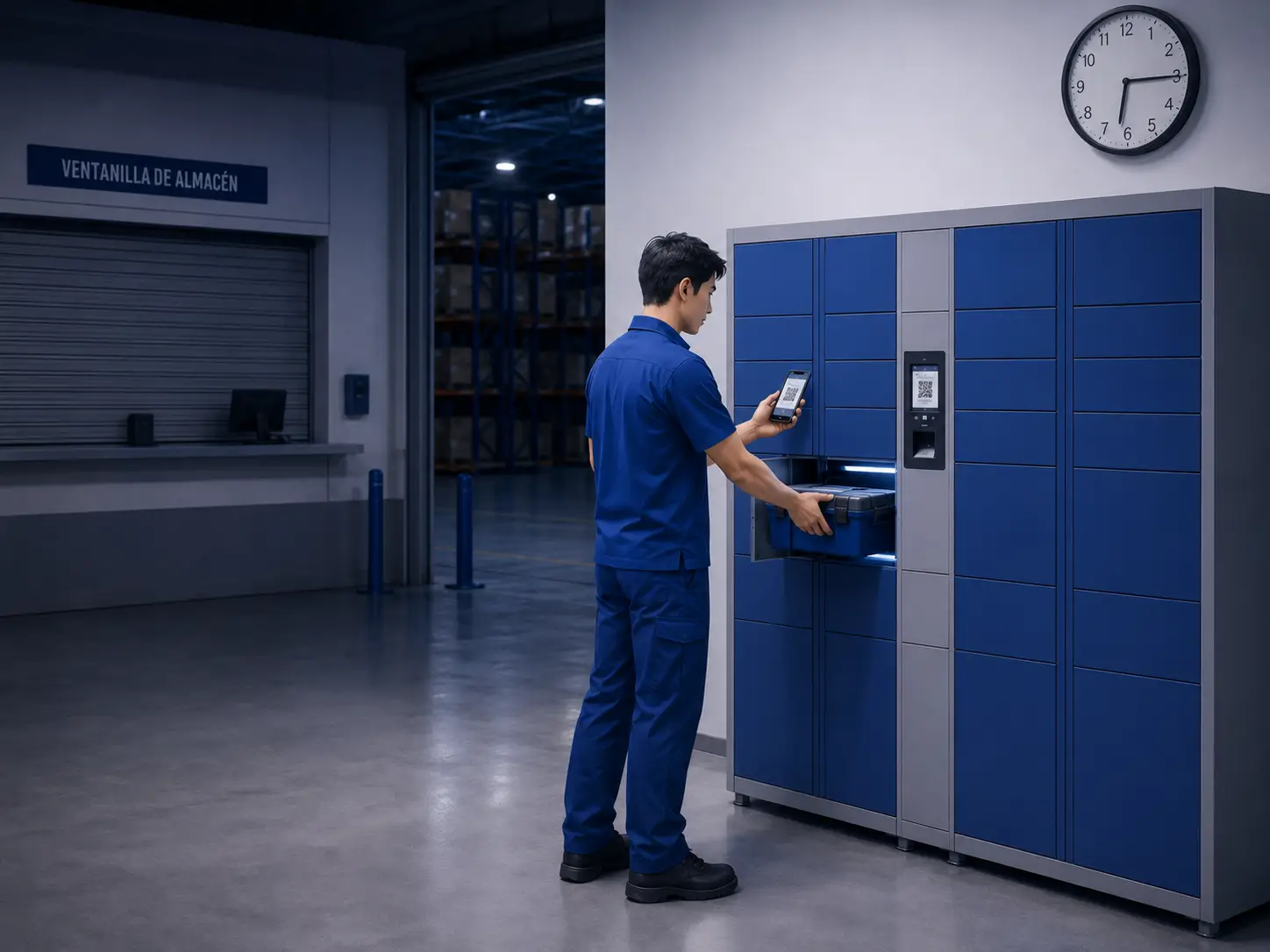 Punto de retiro interno para entregar materiales o equipos fuera del horario laboral