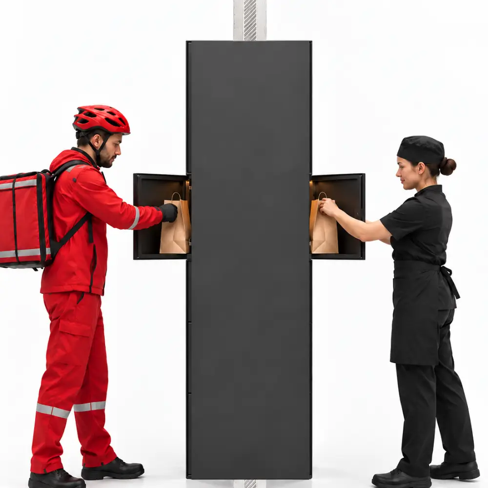 Food Locker de doble acceso entre cocina y zona de retiro