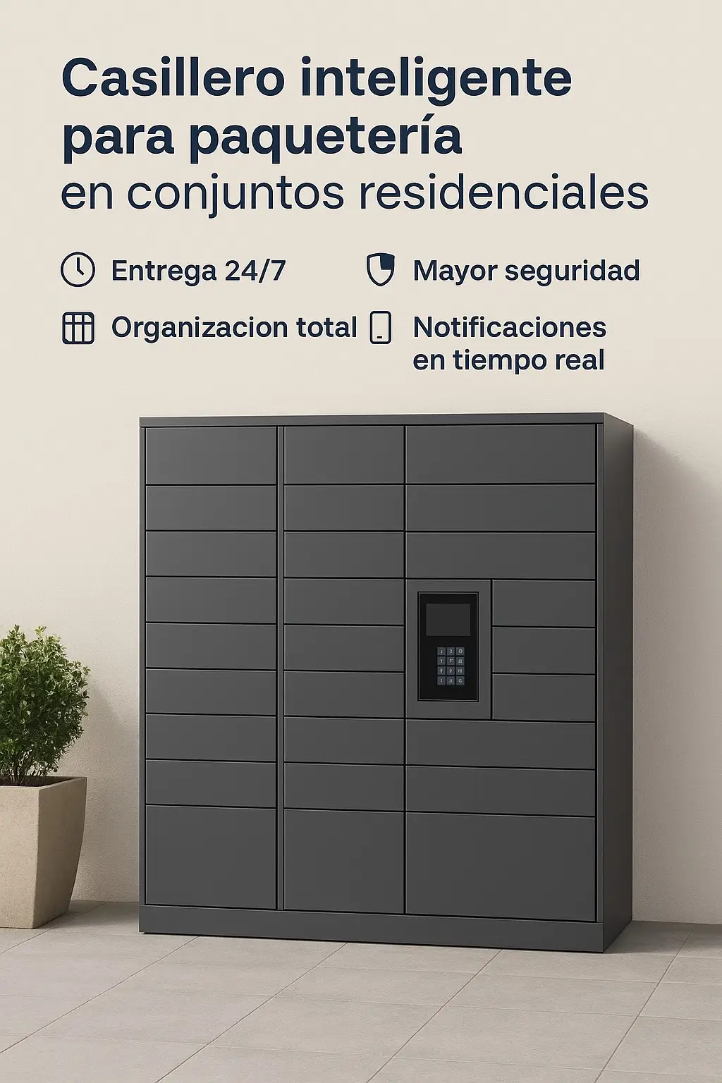 Módulo piloto de 12 taquillas para gestión de paquetes en conjunto residencial