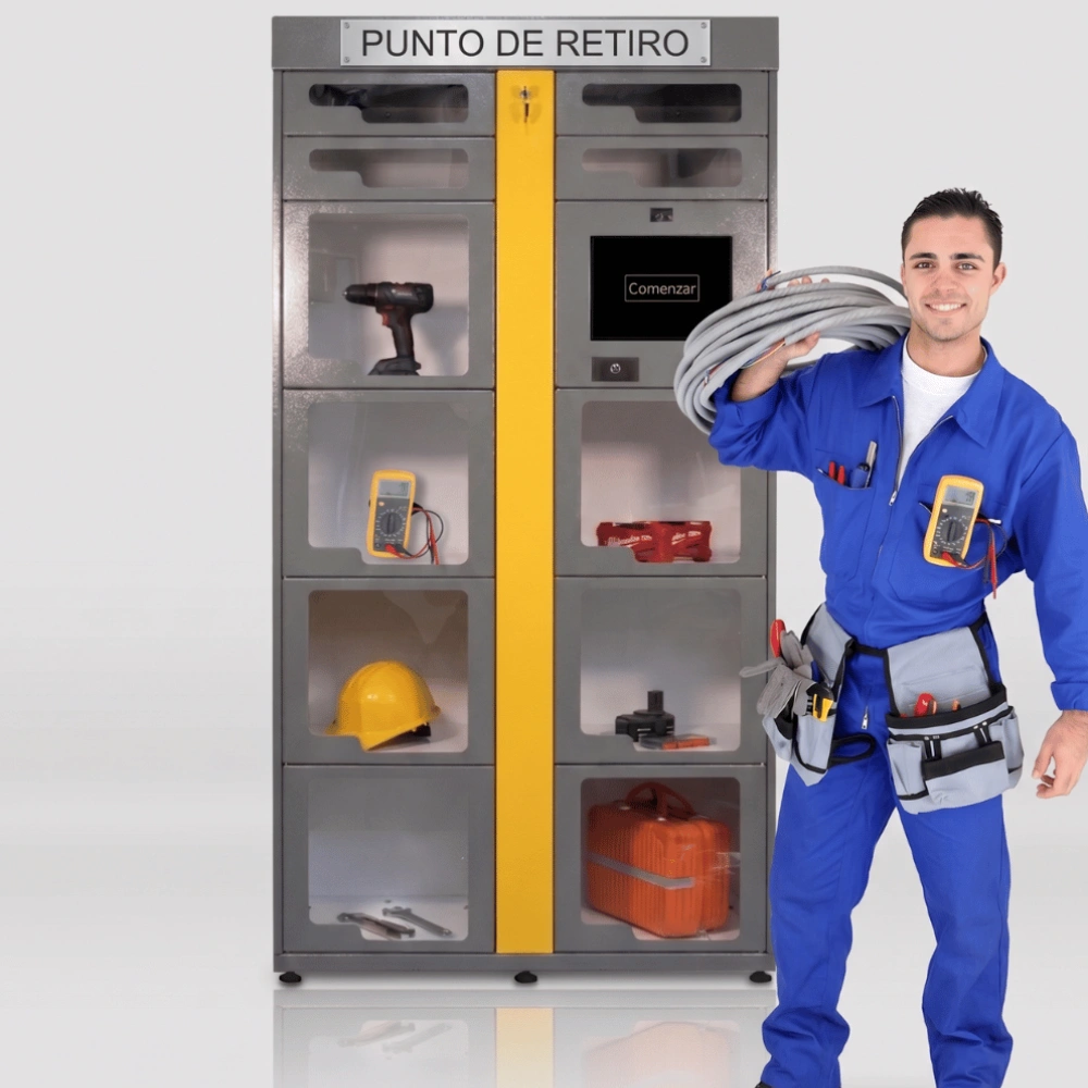 Punto de retiro automatizado de materiales y equipos para técnicos de campo