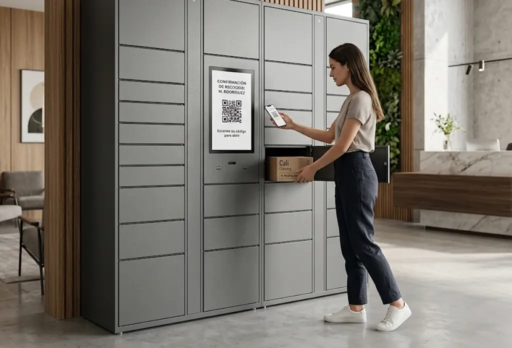 Sistema de alta control entregas coliving en edificio moderno